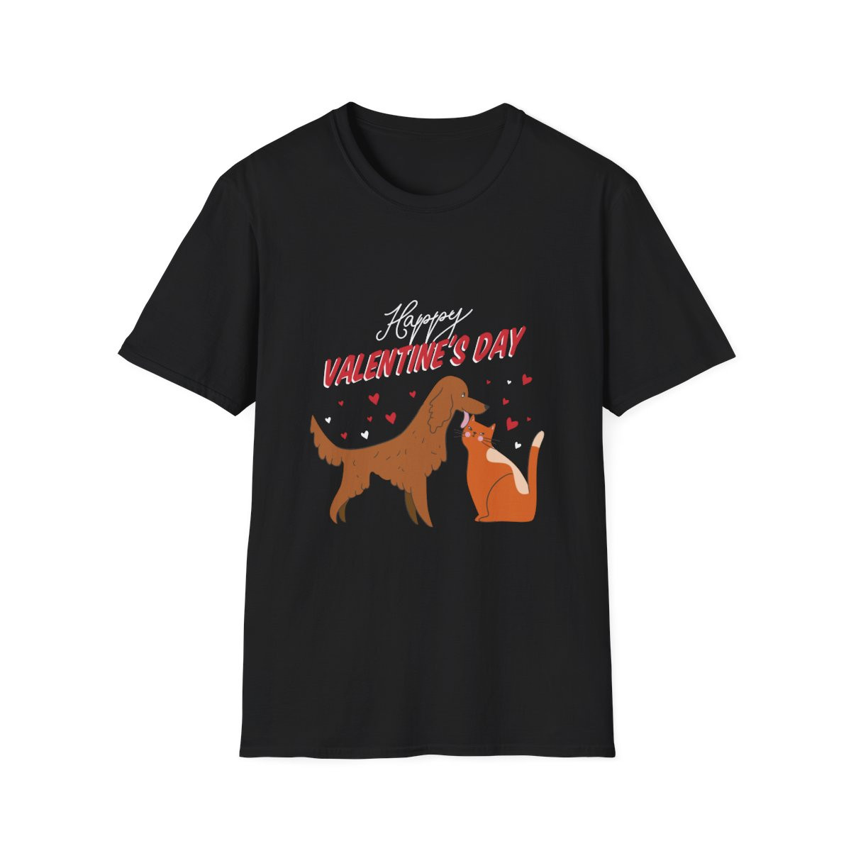 Dog and Cat Happy Valentine's Day T-shirt