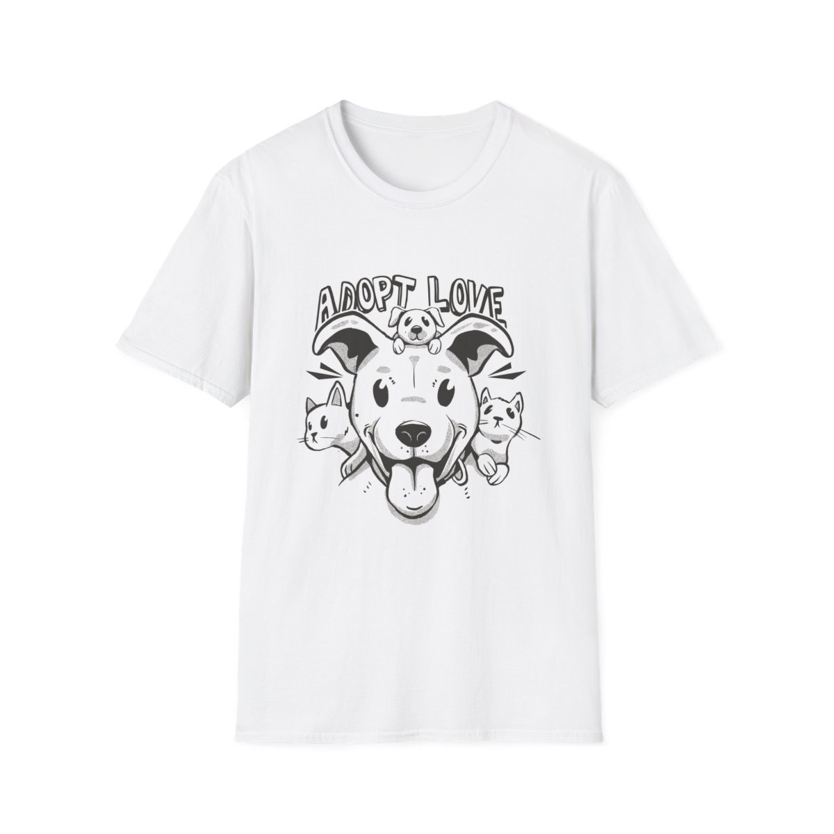 Adopt Love Cats and Dogs T-Shirt