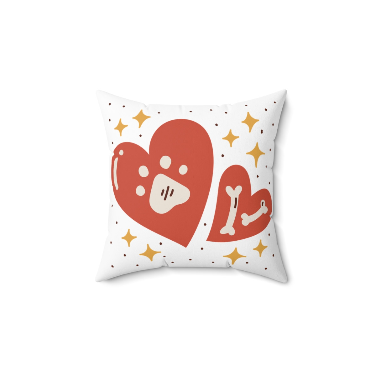 Love Hearts Dog Paws Bones Pillow