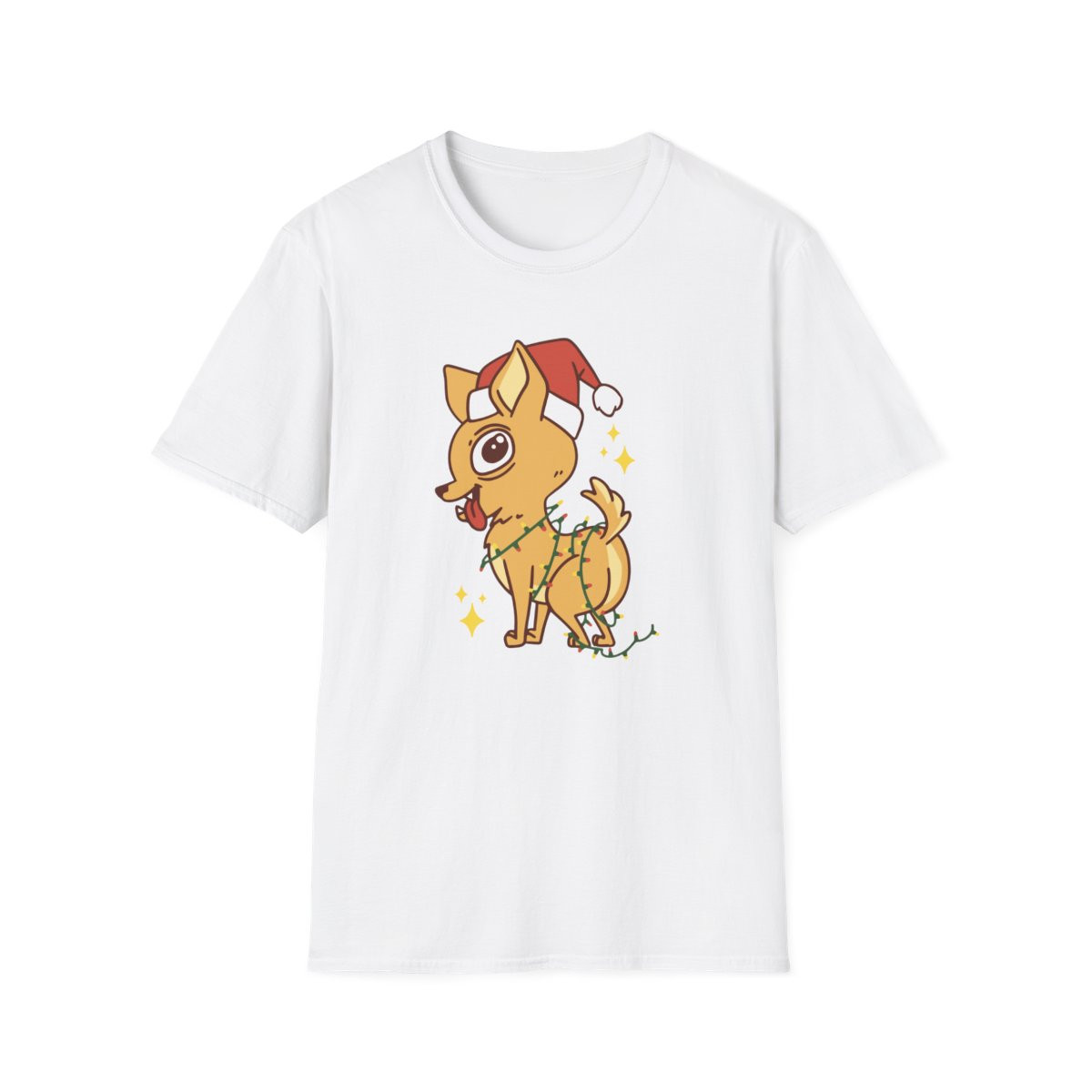 Festive Chihuahua Santa Hat Delight T-Shirt