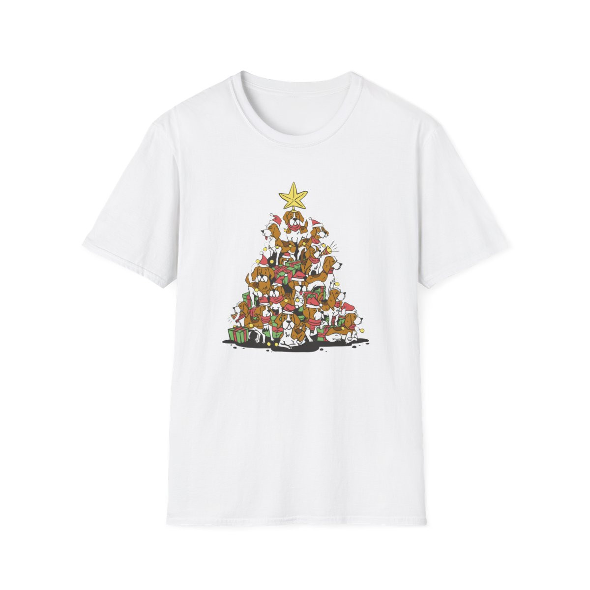 Festive Beagle Dogs Grove Christmas T-Shirt