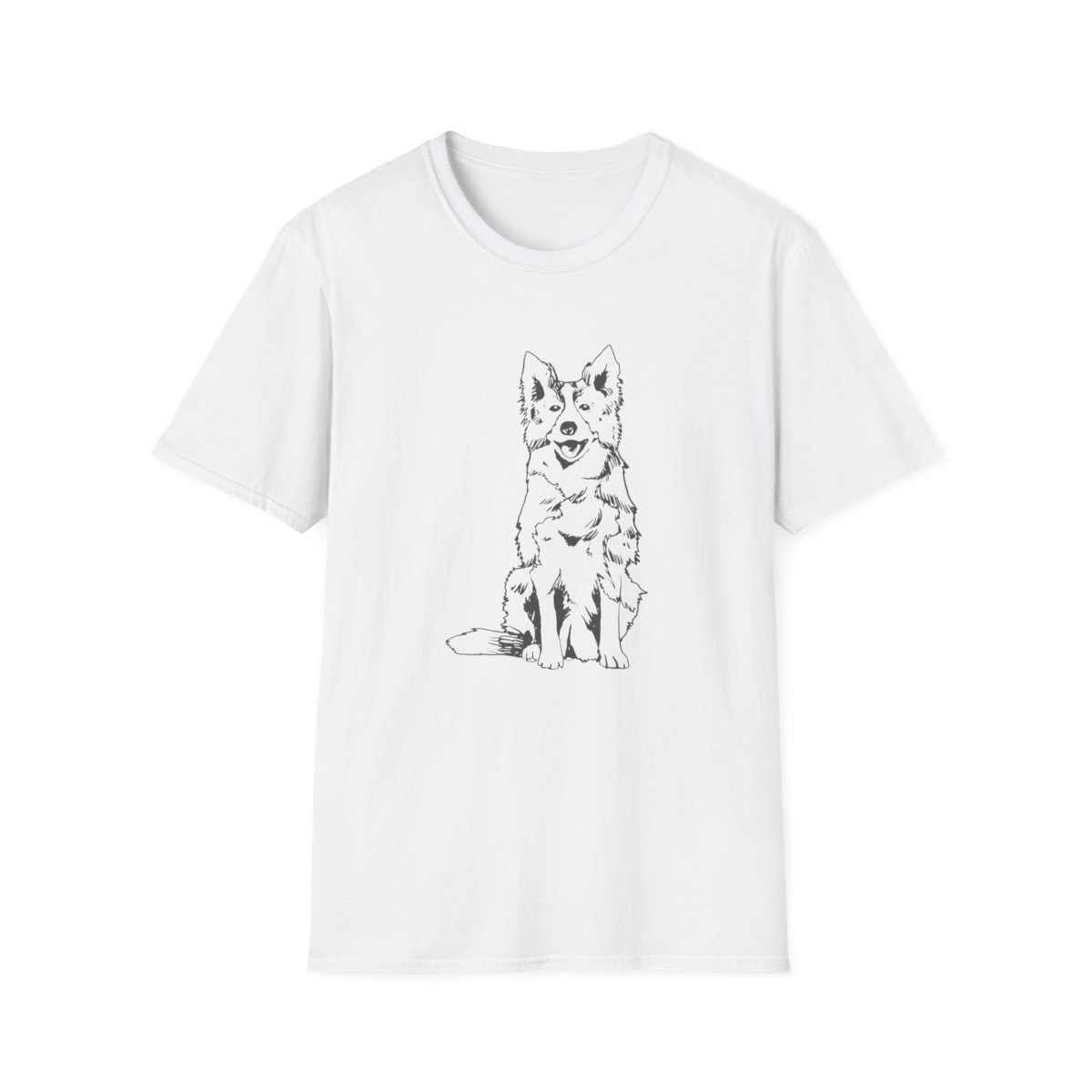 Border Collie Dog Filled Stroke T-Shirt