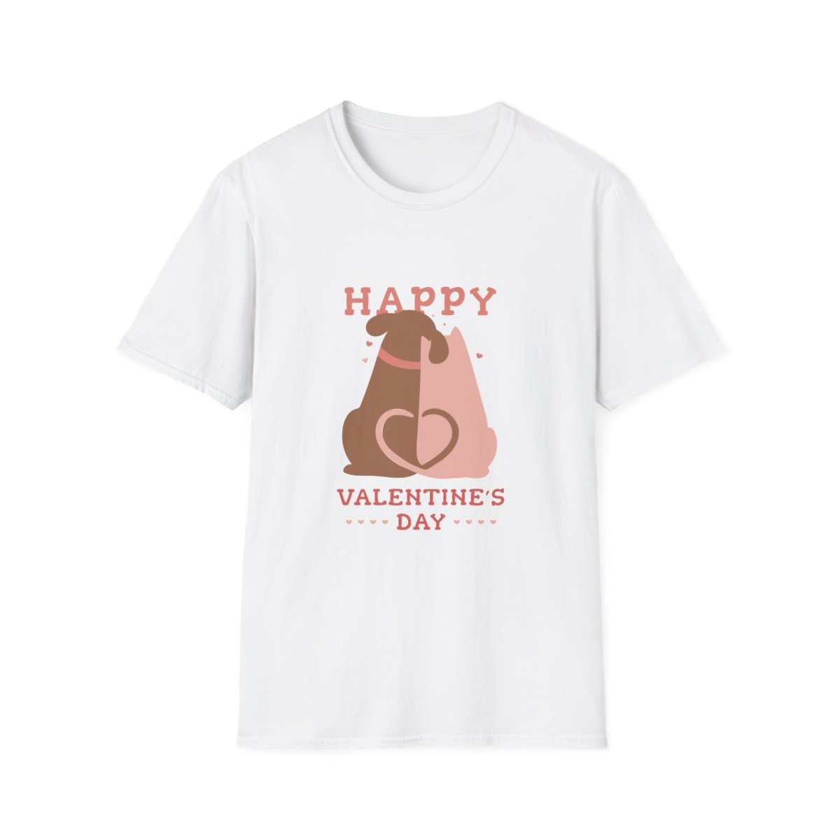 Valentine's Day Cat and Dog Hug T-Shirt