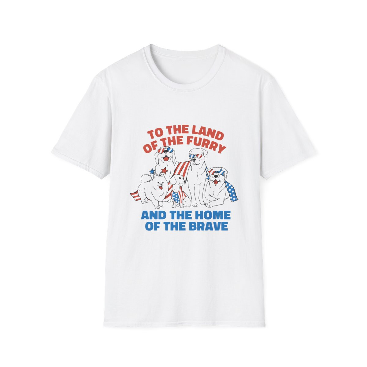 To the Land of the Furry and the Home of the Brave Dogs T-Shirt