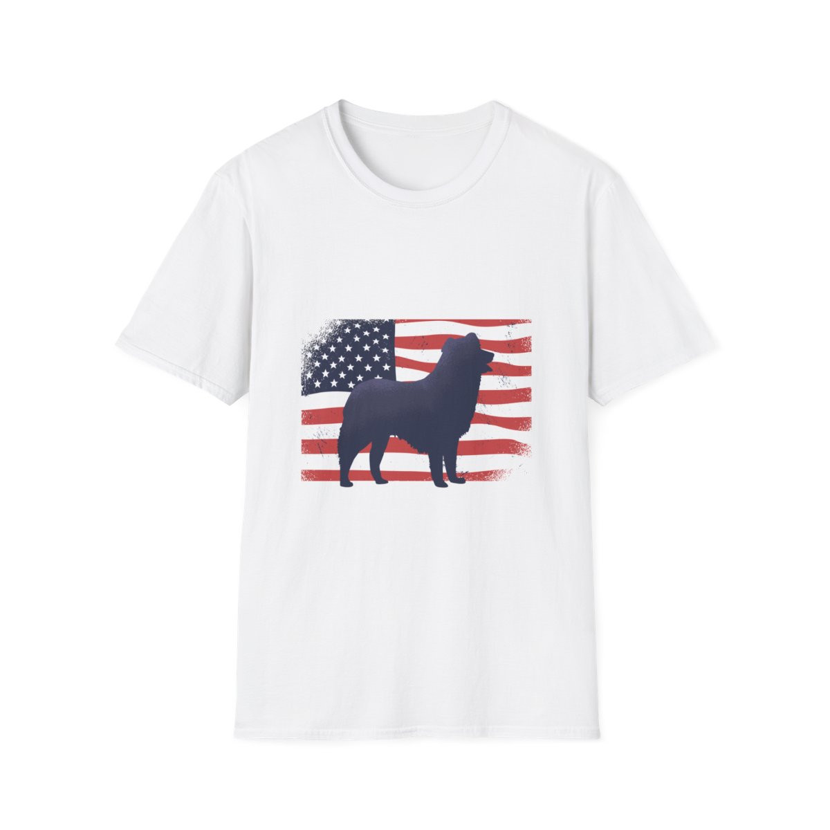 Dog Silhouette USA Flag T-Shirt