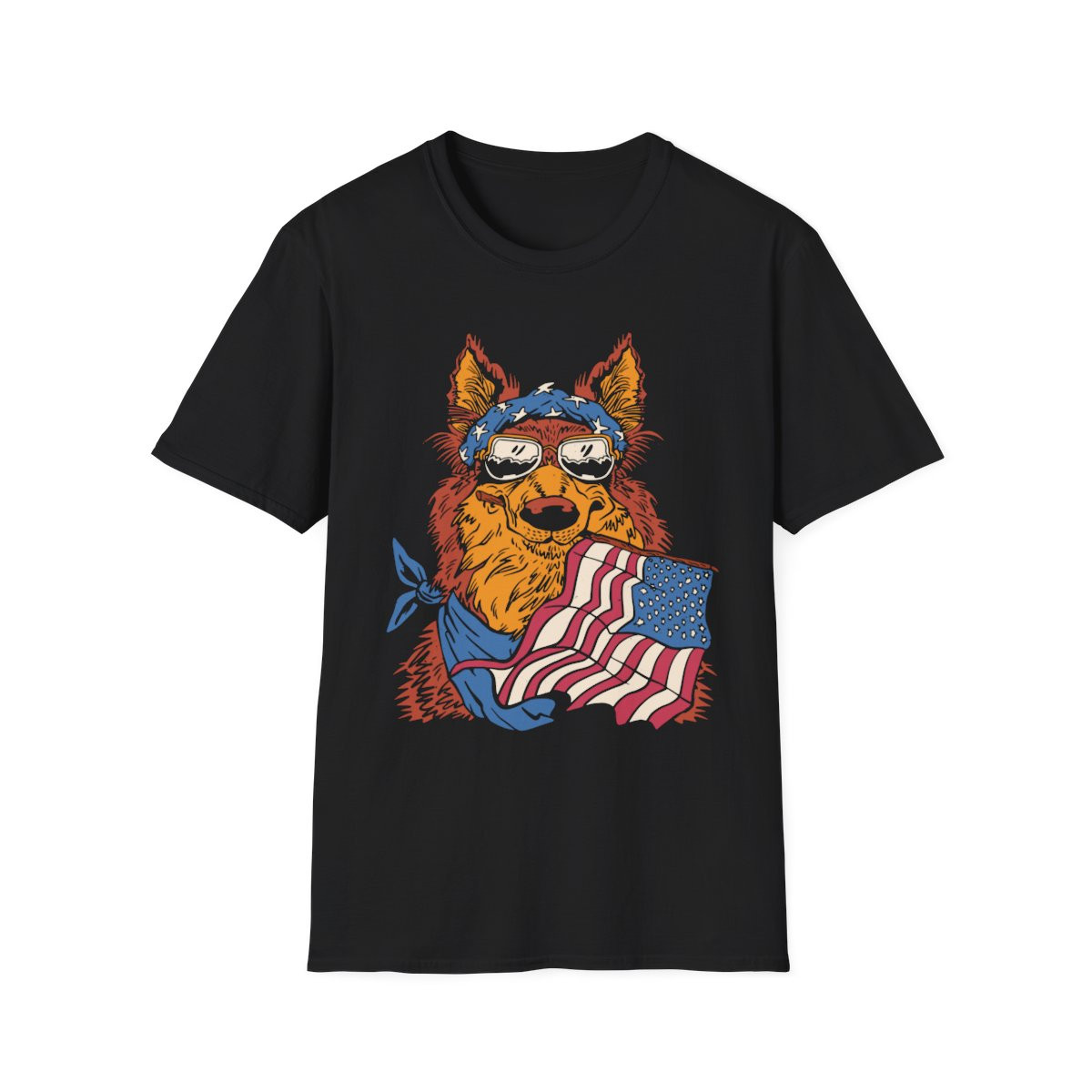 German Shepherd Dog American Flag T-Shirt