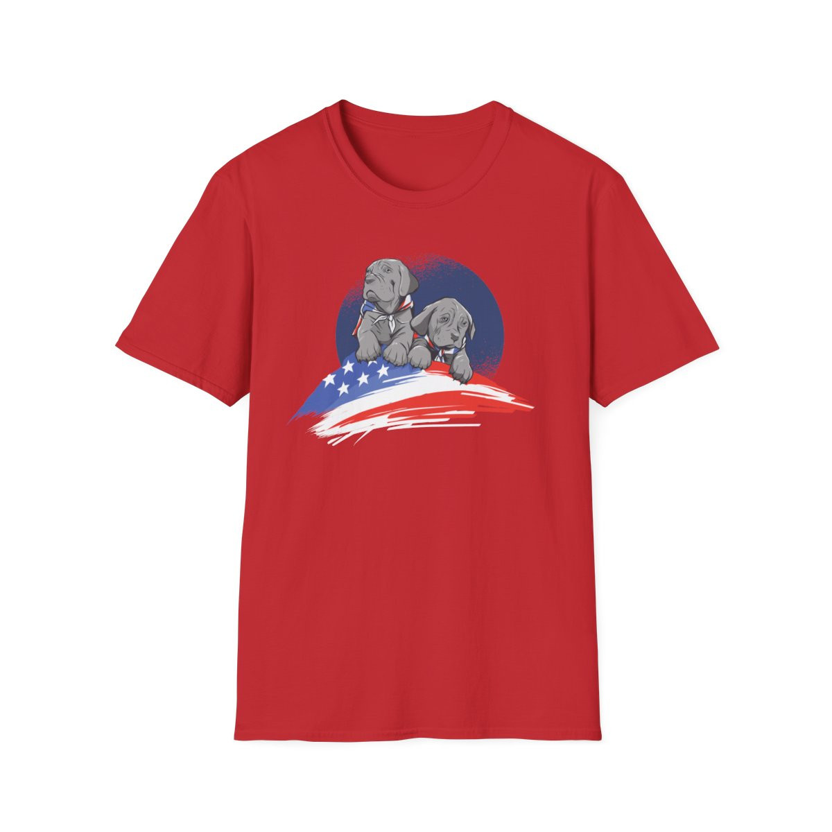 Gray Dogs and American Flag T-Shirt