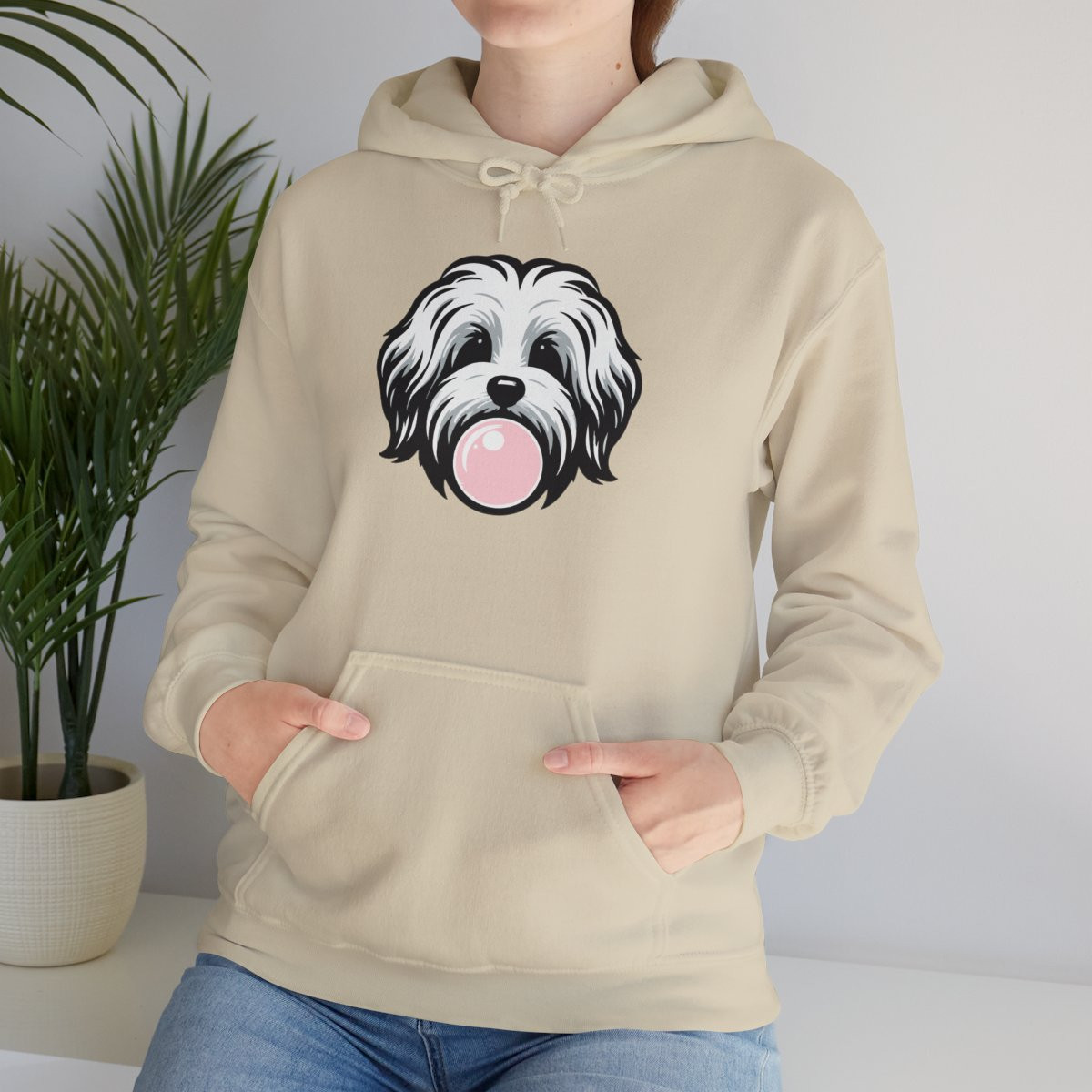 Fluffy Dog with Bubble Gum Hoodie