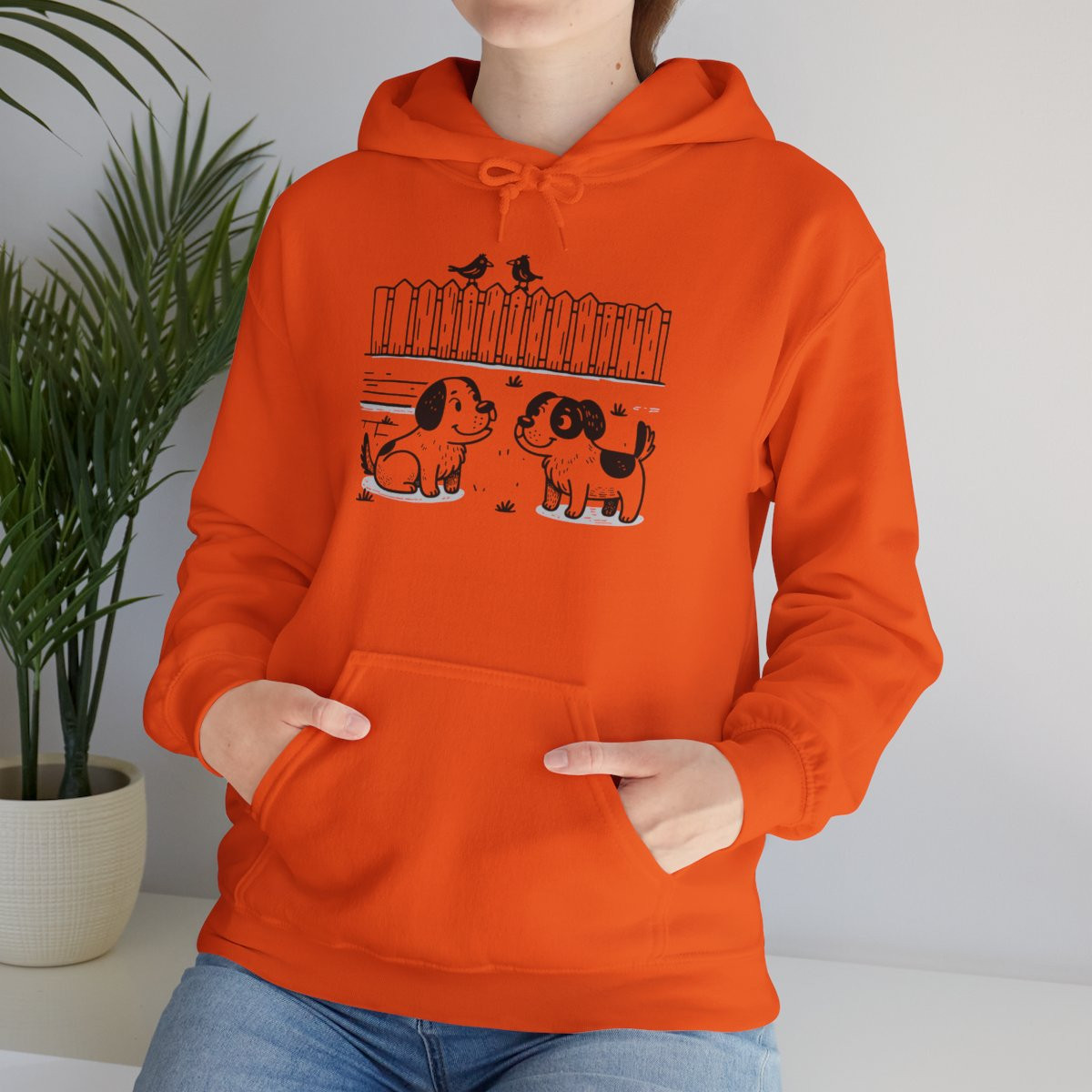 Puppy Meeting with Crows Hoodie