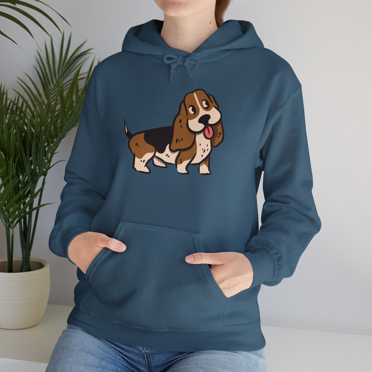 Cartoon Basset Hound Hoodie