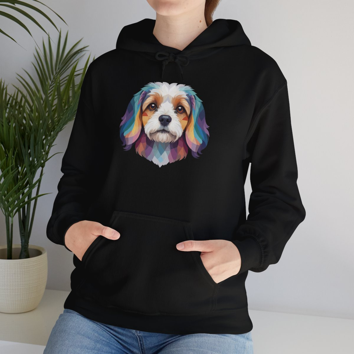 Colorful Geometric Cavachon Hoodie