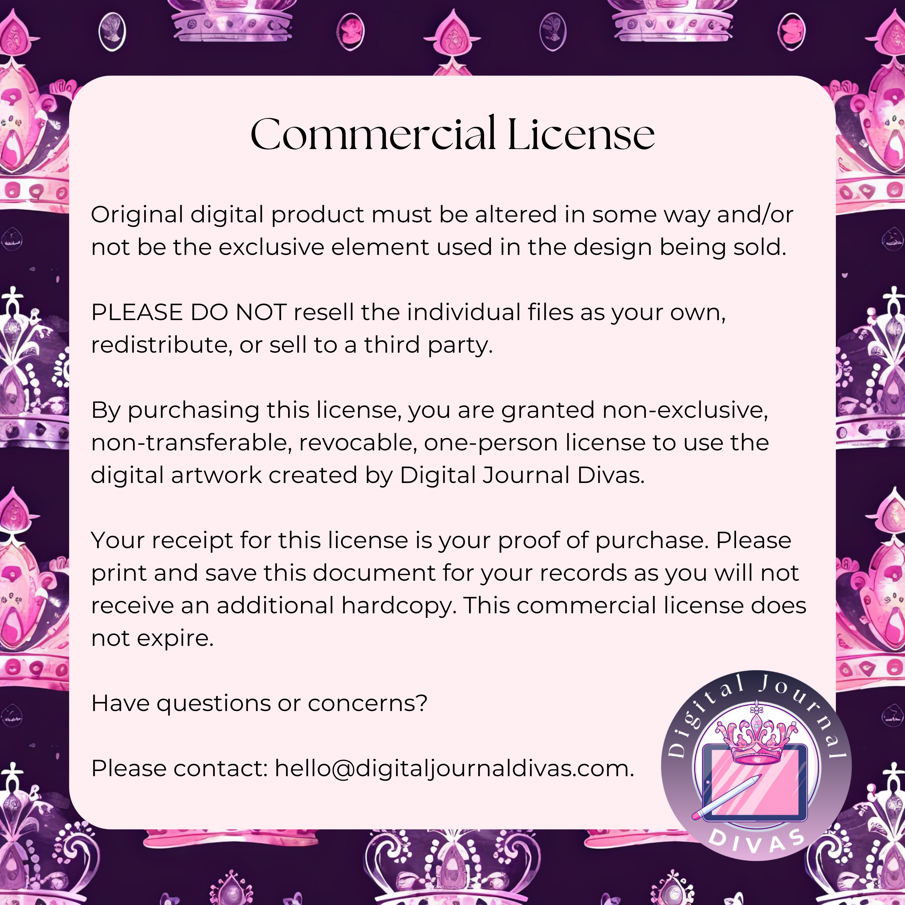 Digital Journal Divas: Commercial Use License