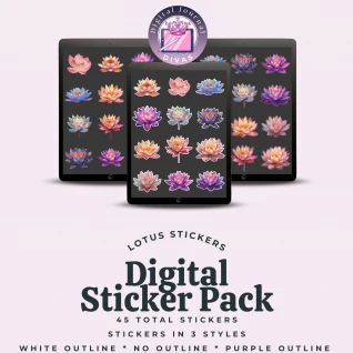 [Digital Stickers] Lotus Stickers BUNDLE 45 PNGs