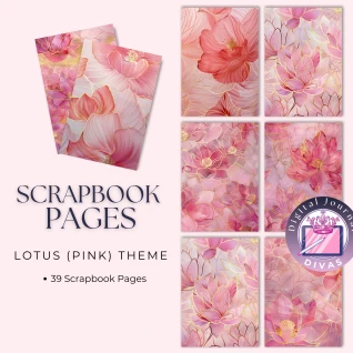 [Scrapbook Pages]  Lotus Theme Pages (Pink)