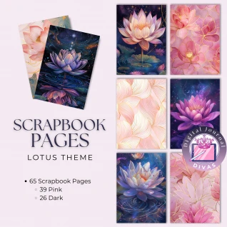[Scrapbook Pages]  Lotus Theme Pages BUNDLE