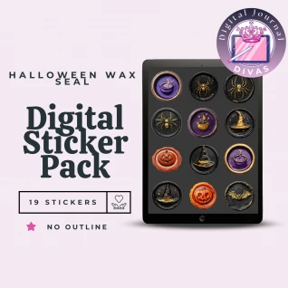 [Digital Stickers] Halloween Wax Seal Stickers (No Outline) 19 PNGs