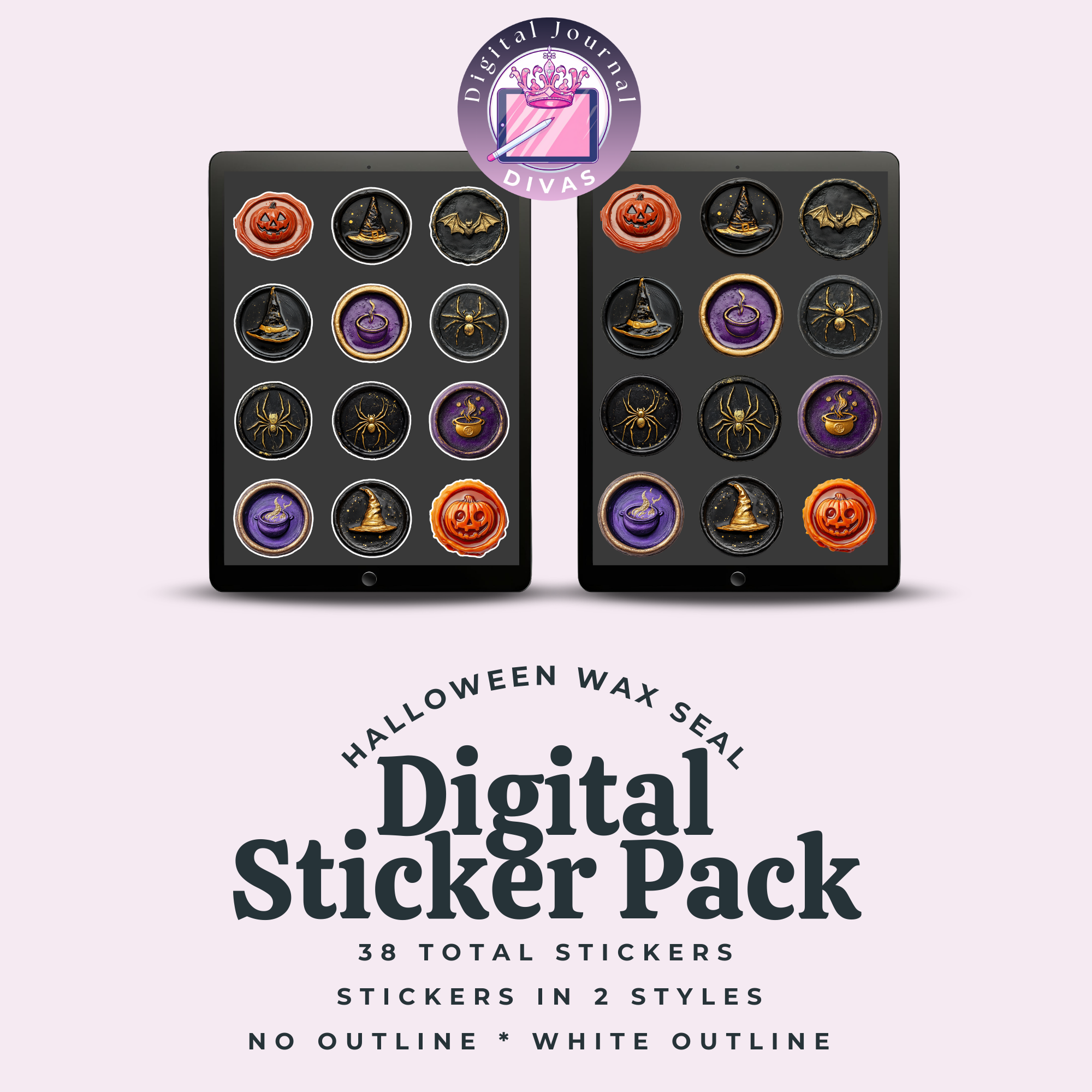 [Digital Stickers] Halloween Wax Seal Stickers BUNDLE 38 PNGs