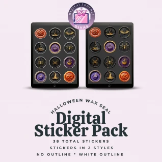 [Digital Stickers] Halloween Wax Seal Stickers BUNDLE 38 PNGs
