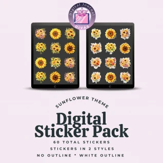 [Digital Stickers] Sunflowers BUNDLE 60 PNGs