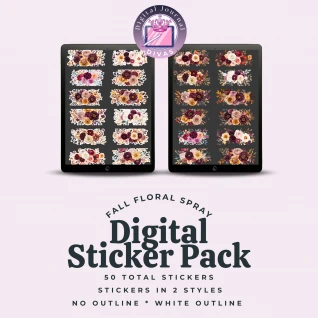 [Digital Stickers] Fall Floral Spray BUNDLE 50 PNGs