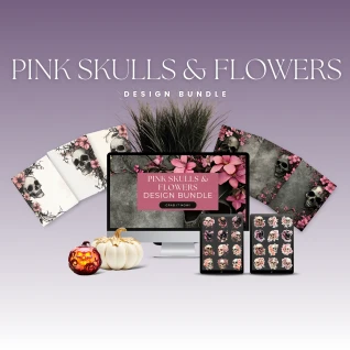 [Design Bundle] Pink Skulls & Flowers Design Bundle