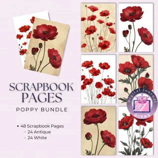 [Scrapbook Pages] Poppy Pages BUNDLE 56 PNGs