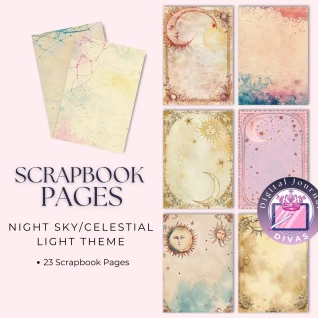 [Scrapbook Pages] Night Sky / Celestial Light 23 PNGs