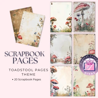 [Scrapbook Pages] Toadstool Pages 20 PNGs