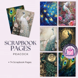 [Scrapbook Pages] Peacock Pages 74 PNGs