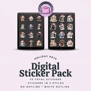 [Digital Stickers] Holiday Pets BUNDLE 72 PNGs