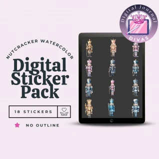 [Digital Stickers] Nutcracker Watercolor (No Outline ) 18 PNGs