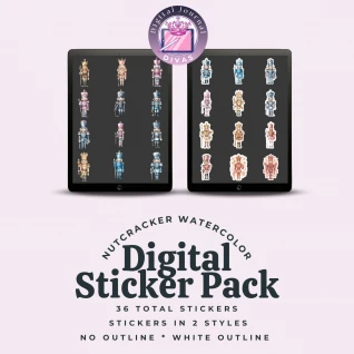[Digital Stickers] Nutcracker Watercolor BUNDLE 36 PNGs