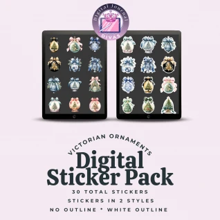 [Digital Stickers] Victorian Ornaments BUNDLE 30  PNGs