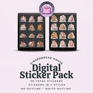 [Digital Stickers] Gingerbread House BUNDLE 38 PNGs