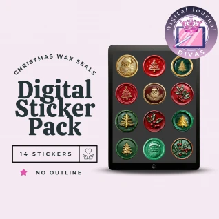 [Digital Stickers] Christmas Wax Seals (No Outline) 14 PNGs