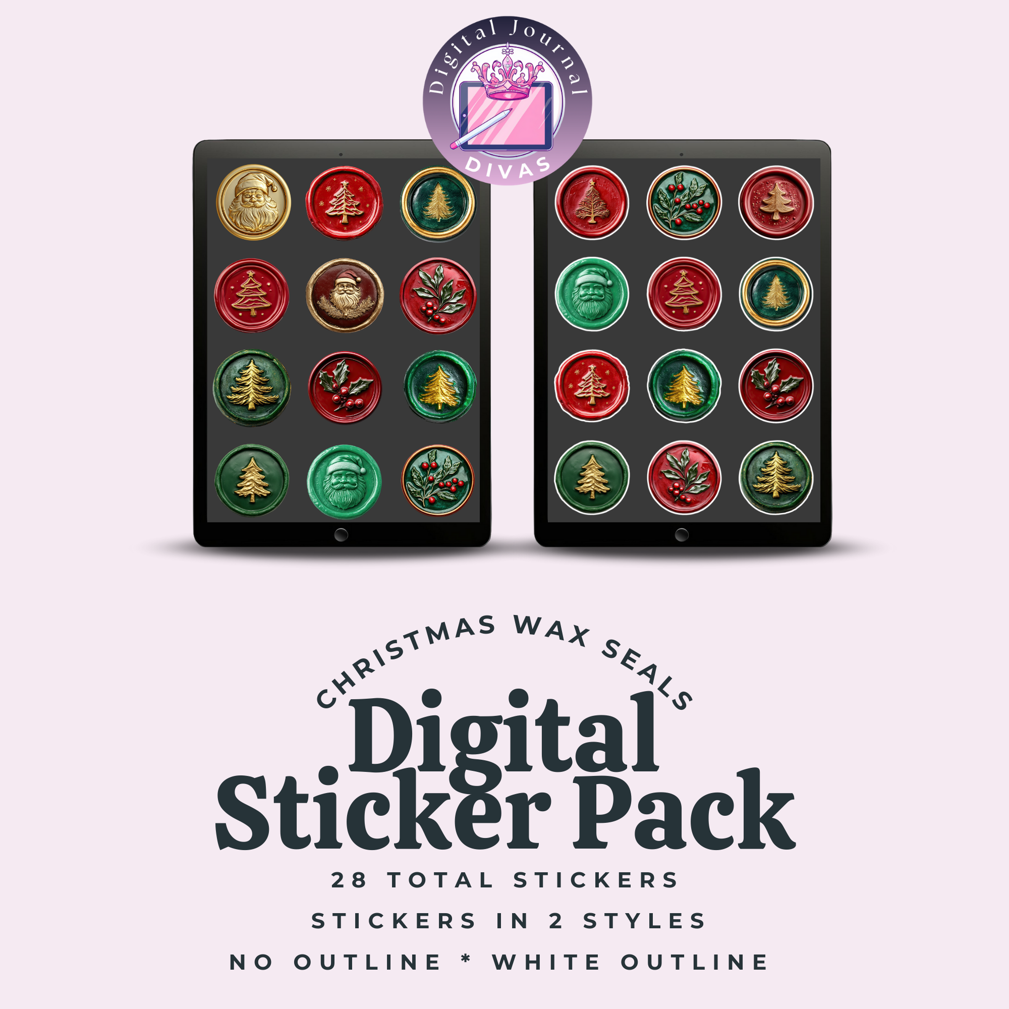 [Digital Stickers] Christmas Wax Seals BUNDLE 28 PNGs