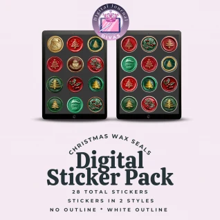 [Digital Stickers] Christmas Wax Seals BUNDLE 28 PNGs