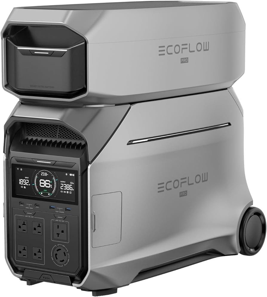 EF ECOFLOW 8kWh Portable Power Station: DELTA Pro 3 with Extra Battery