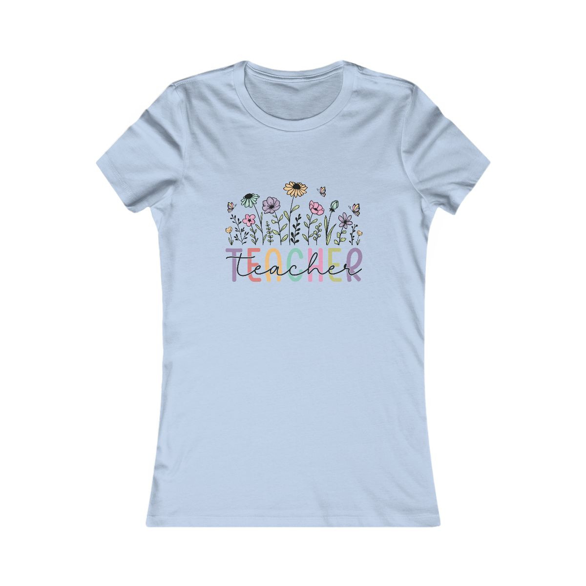 Floral Teacher T-Shirt - Women's Favorite Tee for Educators