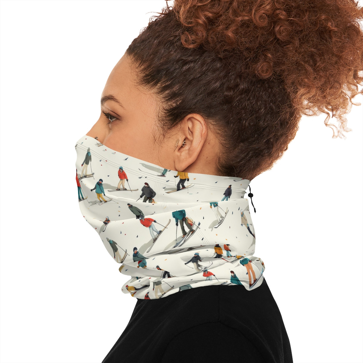 Winter Neck Gaiter for Outdoor Adventures | Cozy Skiing Design with Drawstring