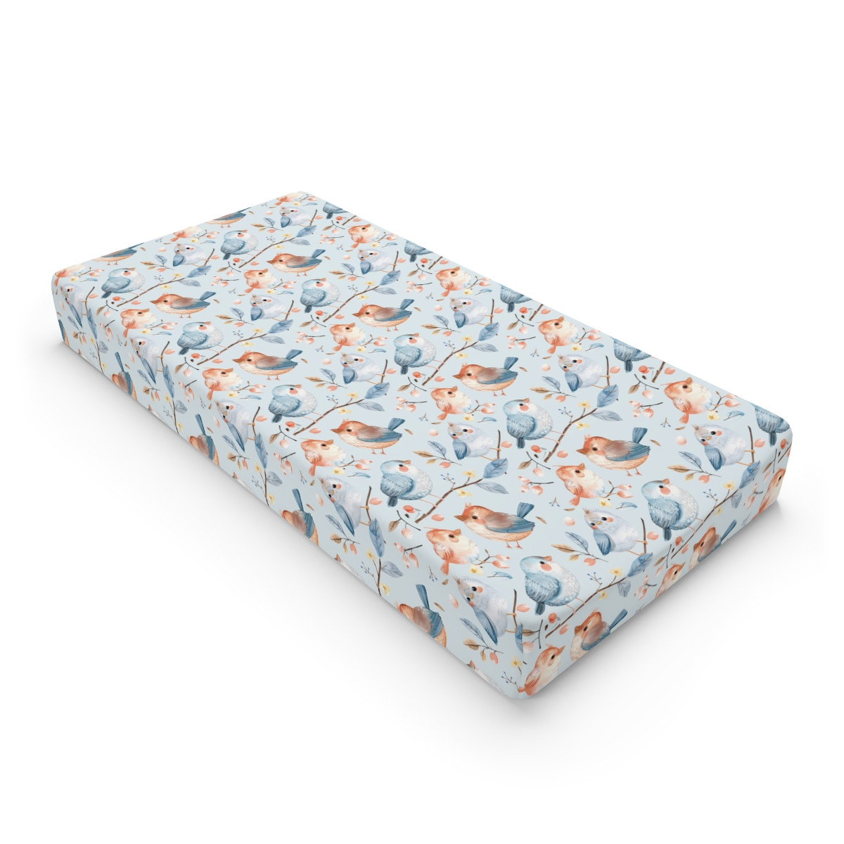 Whimsical Bird Pattern Baby Changing Pad Cover - Stylish Nursery Essential