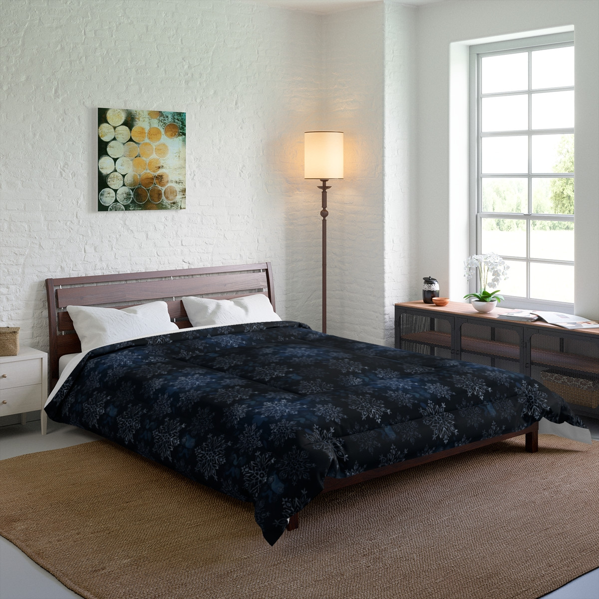 Cozy Snowflake Comforter - Winter Bedding for a Warm Atmosphere