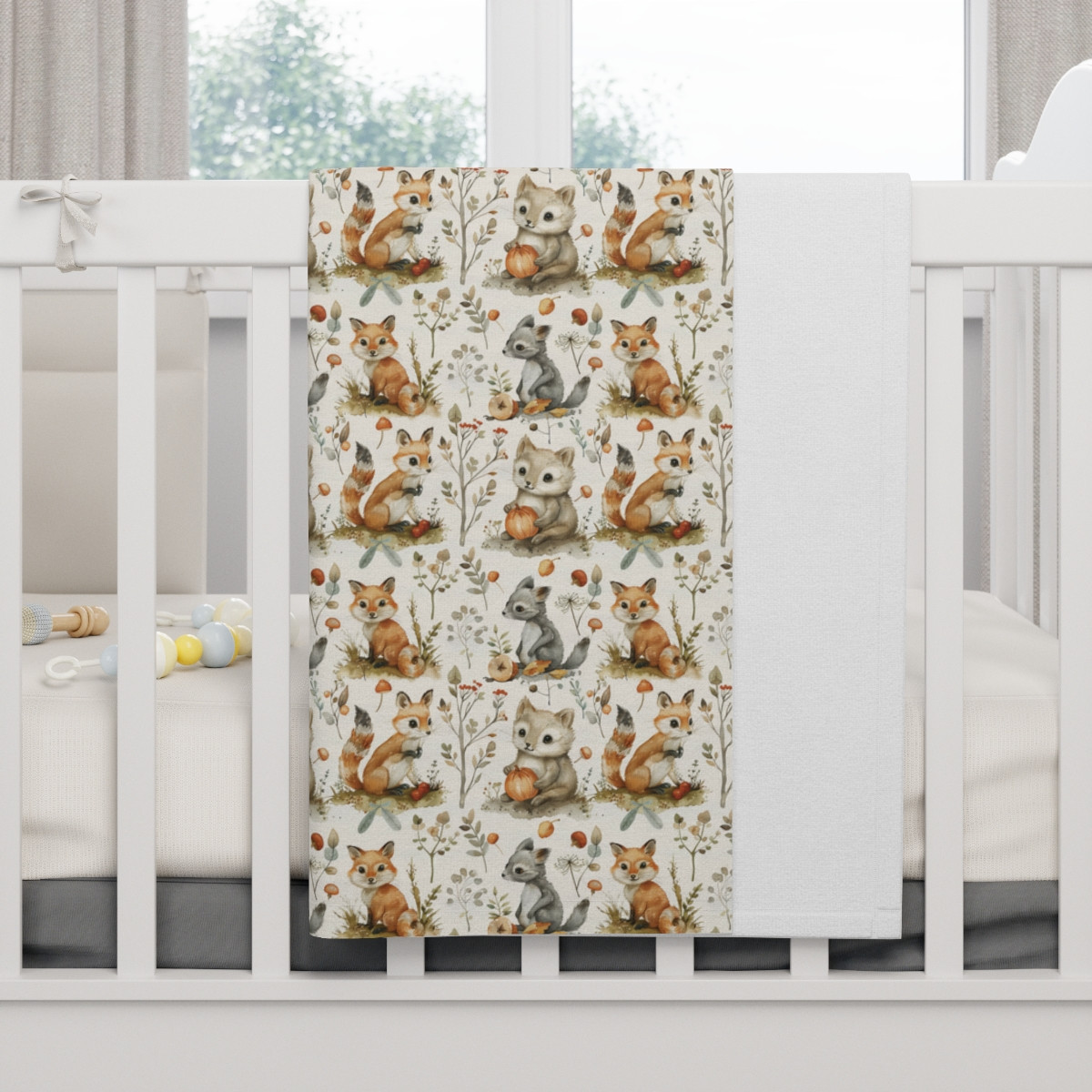 Cozy Woodland Creatures Baby Blanket - Soft Fleece Nursery Decor