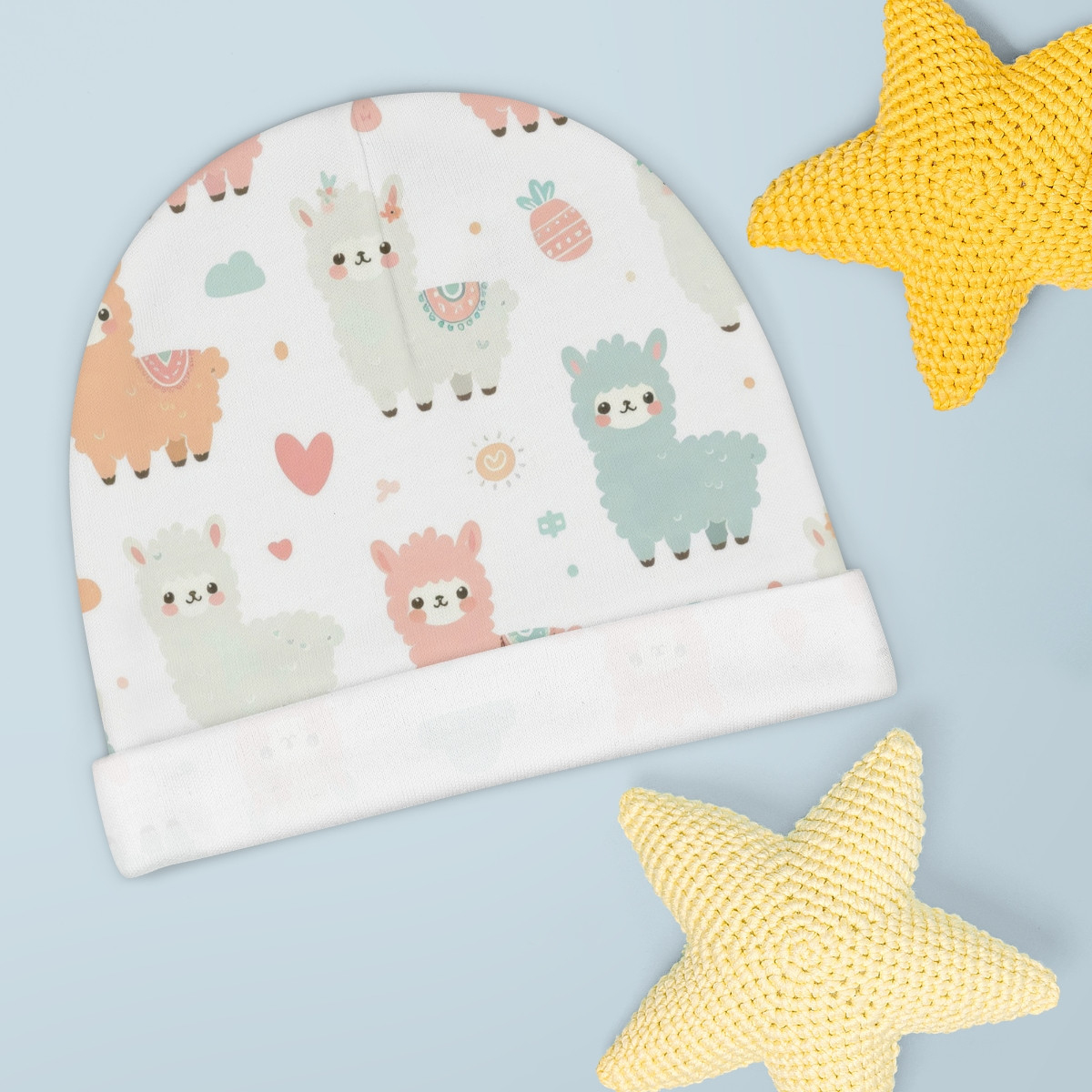 Cute Alpaca Baby Beanie - Soft, Adjustable Hat for Infants