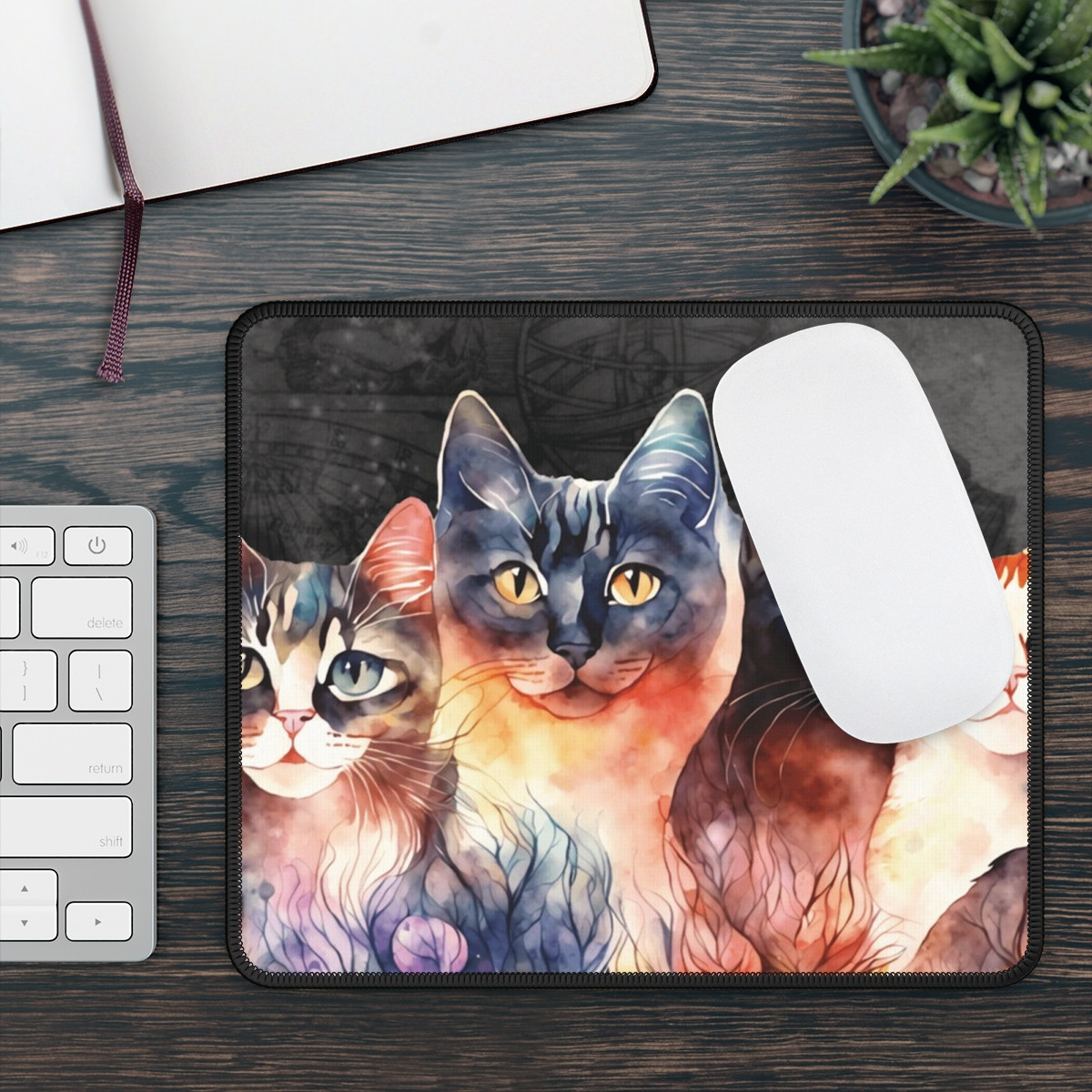 Colorful Cat Wildlife Gaming Mouse Pad - Perfect Gift for Cat Lovers