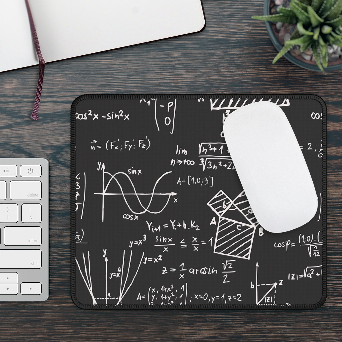 Mathematical Gaming Mouse Pad - Perfect for Students & Gamers - Blackboard Design