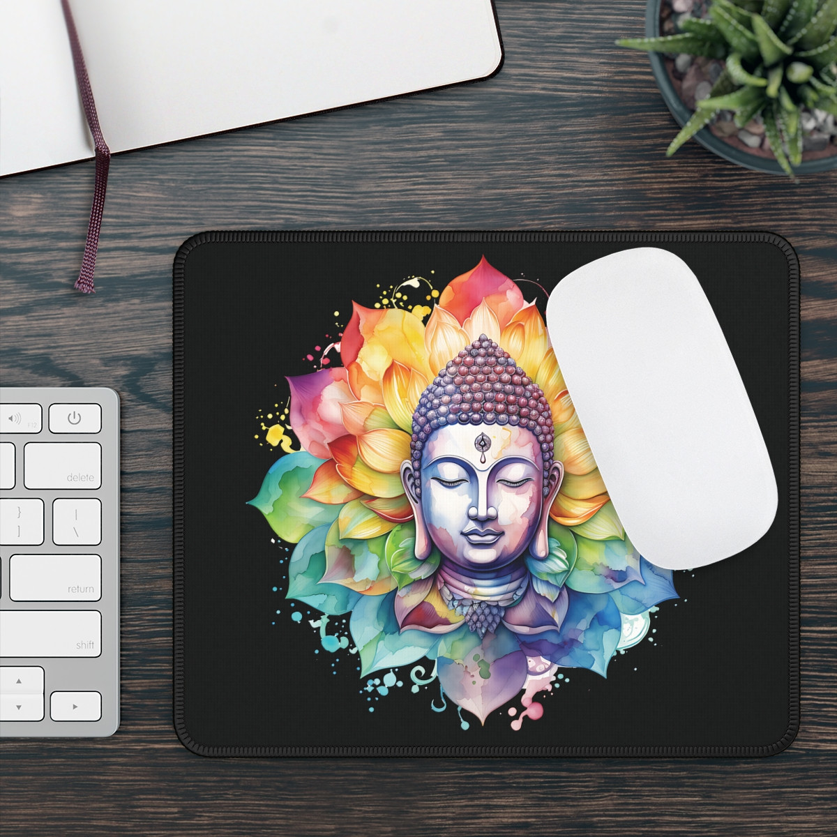 Colorful Buddha Gaming Mouse Pad | Zen Decor for Gamers
