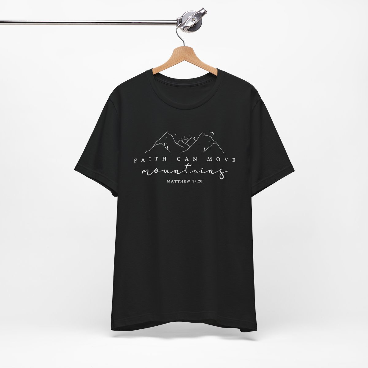 Inspirational Faith Can Move Mountains Tee - Unisex Jersey Short Sleeve T-Shirt