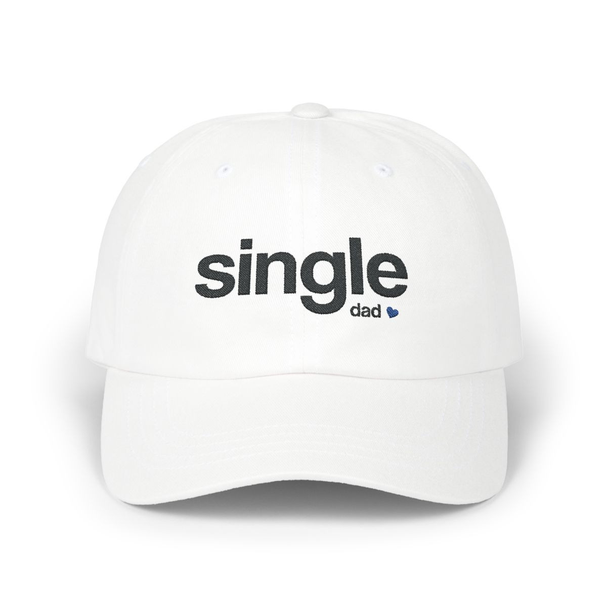 Embroidered 'SINGLE DAD' Classic Dad Cap - Casual White Hat for Father's Day & Everyday Style