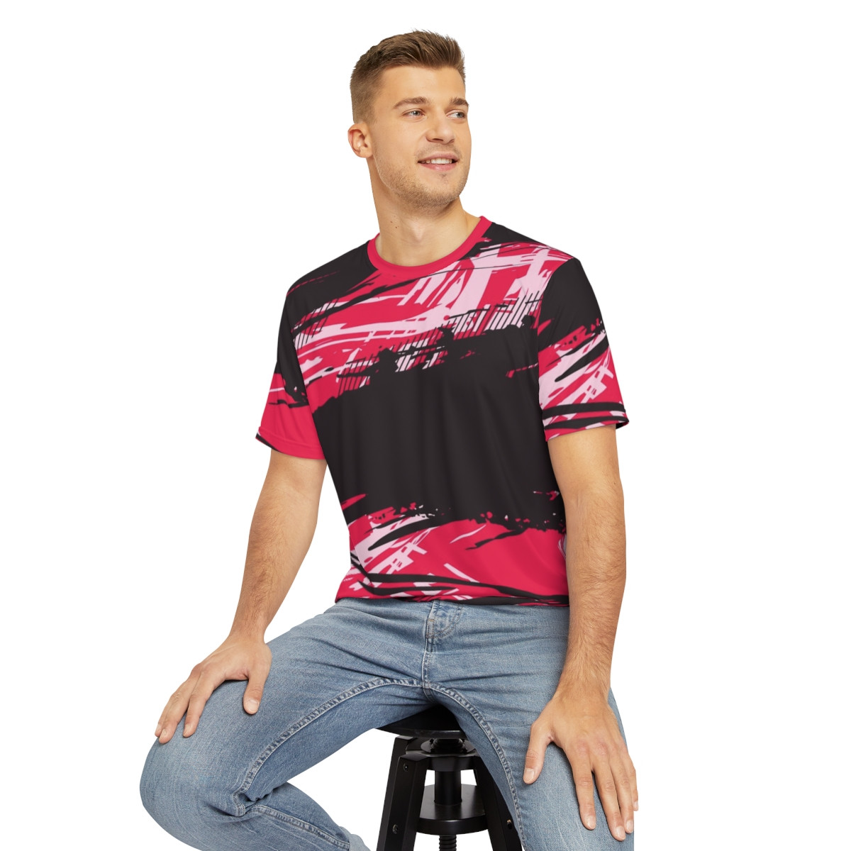 Bold Graphic Men's Polyester Tee - Street Style Activewear